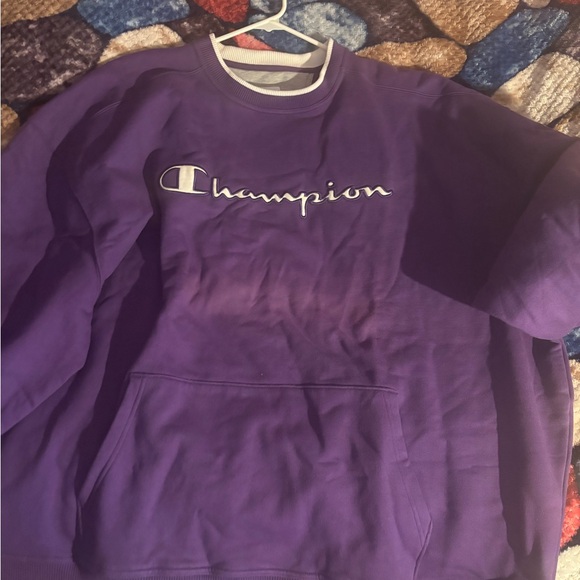 Champion Men's Crewneck Sweater in Purple - Picture 2 of 3